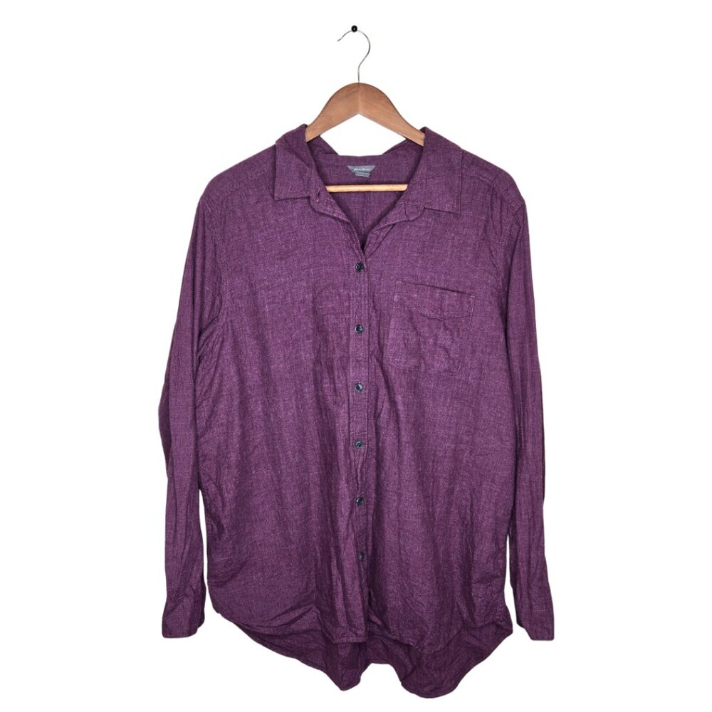 Eddie Bauer Women's Plum Button Down Shirt